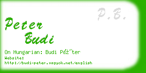 peter budi business card